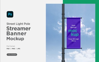 Pole Banner Mockup Front View V 91