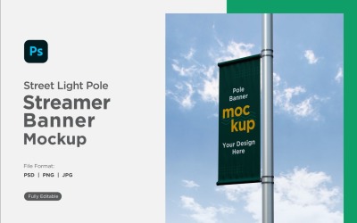 Pole Banner Mockup Side View V 64