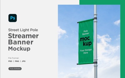 Pole Banner Mockup Side View V 72