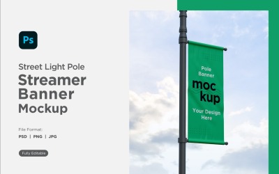 Pole Banner Mockup Side View V 76