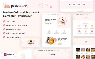 Restro World - Zestaw szablonów Elementor dla nowoczesnej kawiarni i restauracji