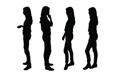 Woman actor silhouette bundle design