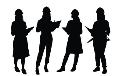 Woman architecture silhouette bundle