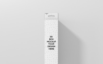 Mockup di scatola appendiabiti rettangolare alta sottile 5