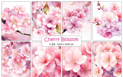 Реалістичний вишневий фон, красиві японська сакура, рожеві вишневі квіти