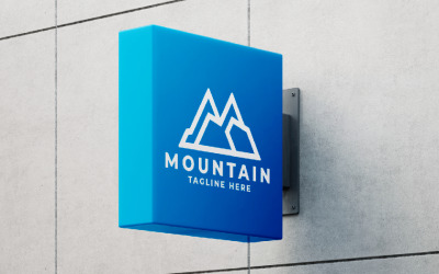 Modèle de logo Mountain Tech Lettre M Pro