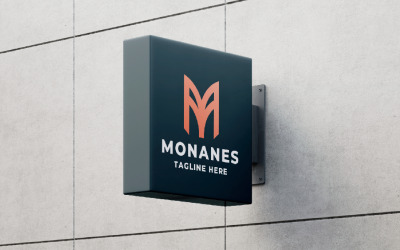 Monanes-Buchstabe M Pro-Logo-Vorlage