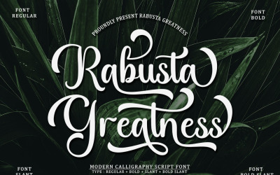 Rabusta Greatness - 4 типа шрифта