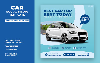 Coche - Plantilla PSD de redes sociales