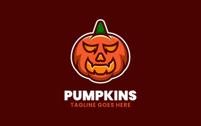 Estilo de logotipo de dibujos animados de mascota de calabaza