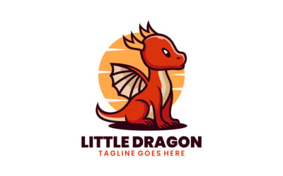 Logotipo de desenho animado da mascote do pequeno dragão