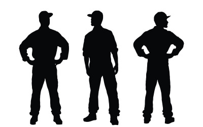 Mannelijke timmerman werknemer silhouet vector