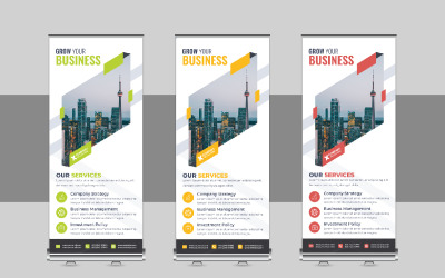 Modern Roll Up Banner, X Banner, Standee, Felhúzható sablon elrendezés