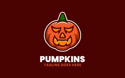 Pumpkin Mascot Cartoon Logo Style