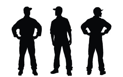 Vector de silueta de trabajador carpintero masculino