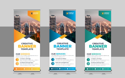 Business Roll Up Banner, X Banner, Standee, Pull Up Template Design Layout