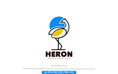 Heron mascot simple logo design