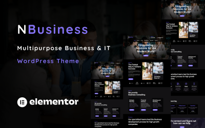 Nbusiness - Thème WordPress d&amp;#39;une page pour une solution commerciale et informatique polyvalente