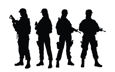 Anonyme weibliche Soldatensilhouette