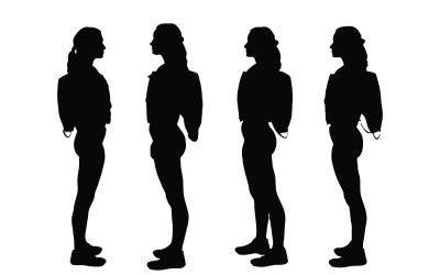 Beach lifeguard girl silhouette vector