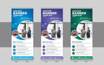 Design de banner roll-up corporativo, banner X, standee, layout de modelo de design pull-up