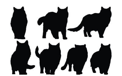 Harige katachtige silhouet bundel vector