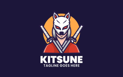 Kitsune Mascot Tecknad logotyp
