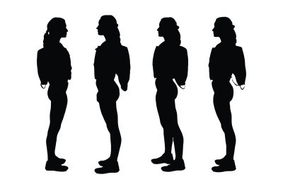 Strand badmeester meisje silhouet vector