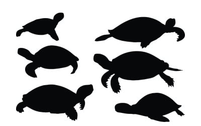 Tartarughe marine in posizione diversa vettore