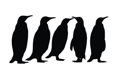 Vecteur de collection de silhouette de pingouins