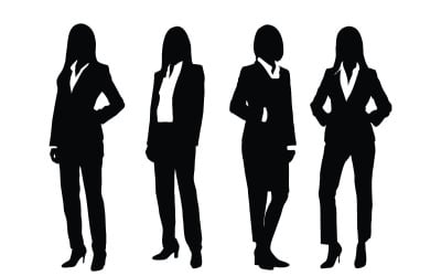 Vector conjunto de silueta de abogada femenina