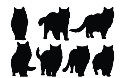 Vector de paquete de silueta felina peluda
