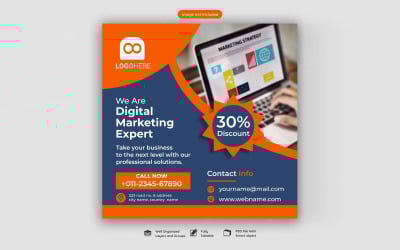 "Drive Results and Engagement with Dynamic Corporate Social Media Ad Post PSD Template!"