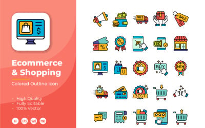 E-commerce e icona dello shopping