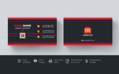 "Elevate Your Professional Image with Striking Corporate Business Card PSD Template!"