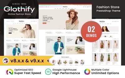 Glothify - 时尚和服装 PrestaShop 主题