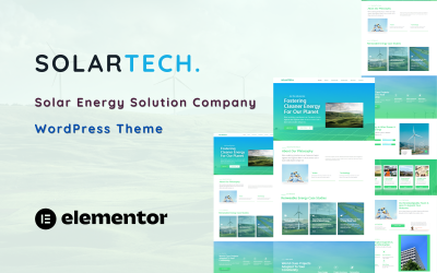Solartech - Bedrijf voor zonne-energieoplossingen Eén pagina WordPress-thema
