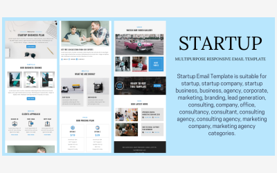 Startup – uniwersalny responsywny szablon wiadomości e-mail