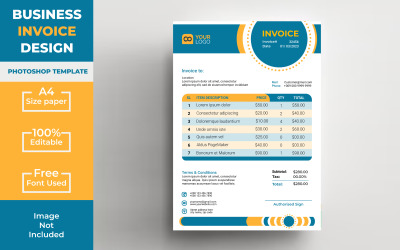 "Streamlined Corporate Invoice PSD Template: Simplify Your Billing Process with Elegance!"
