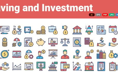 Icone di risparmio e investimento | IA | EPS | SVG