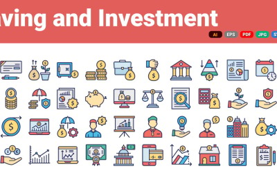 Iconos de ahorro e inversión | IA | EPS | SVG