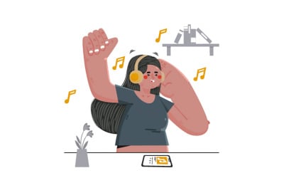 Illustrazione del concetto di cuffie