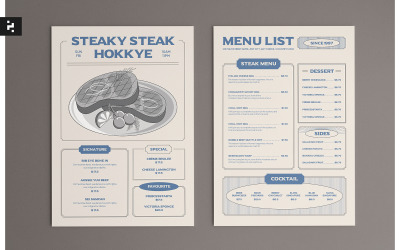 Minimaal Vintage Steakhouse-menu