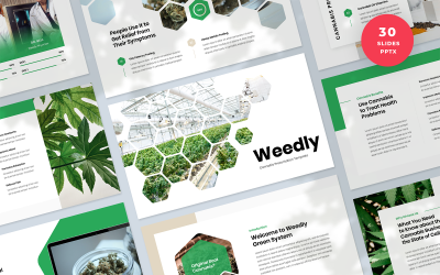Weedly - modelo de PowerPoint de apresentação de cannabis
