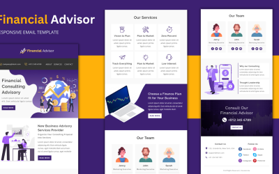 Conseiller financier – Modèle de newsletter par e-mail polyvalent