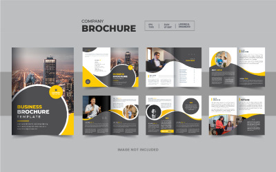 Design criativo de brochura. Modelo multiuso com capa, verso e página interna
