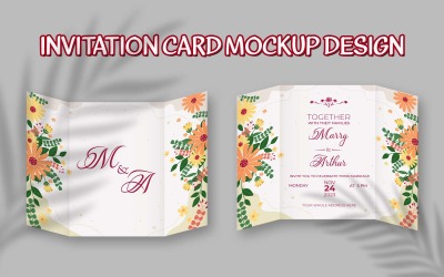 Kreatives und modernes Einladungskarten-Vorder- und Rückseite-Mockup-Design - Produkt-Mockup