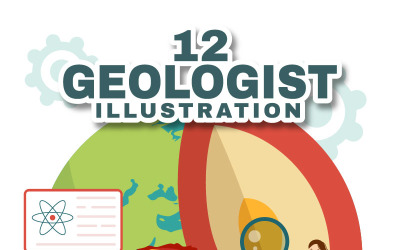 12 Geologist Vector Illustration
