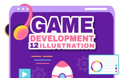 12 Ilustração de desenvolvimento de videogame