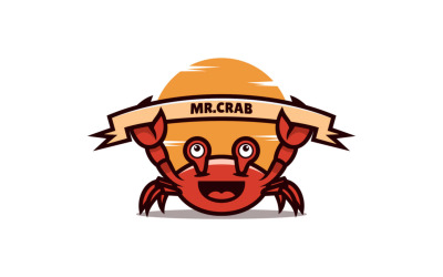 Kreslené logo maskota pana kraba